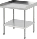 Equipment Grill Stand Table 28x24x30 Inch Stainless Steel NSF Certified 400 Lbs Capacity with Adjustable Legs, 2' Edge Baffle, for Hotel, Home, Commercial Restaurant Kitchen