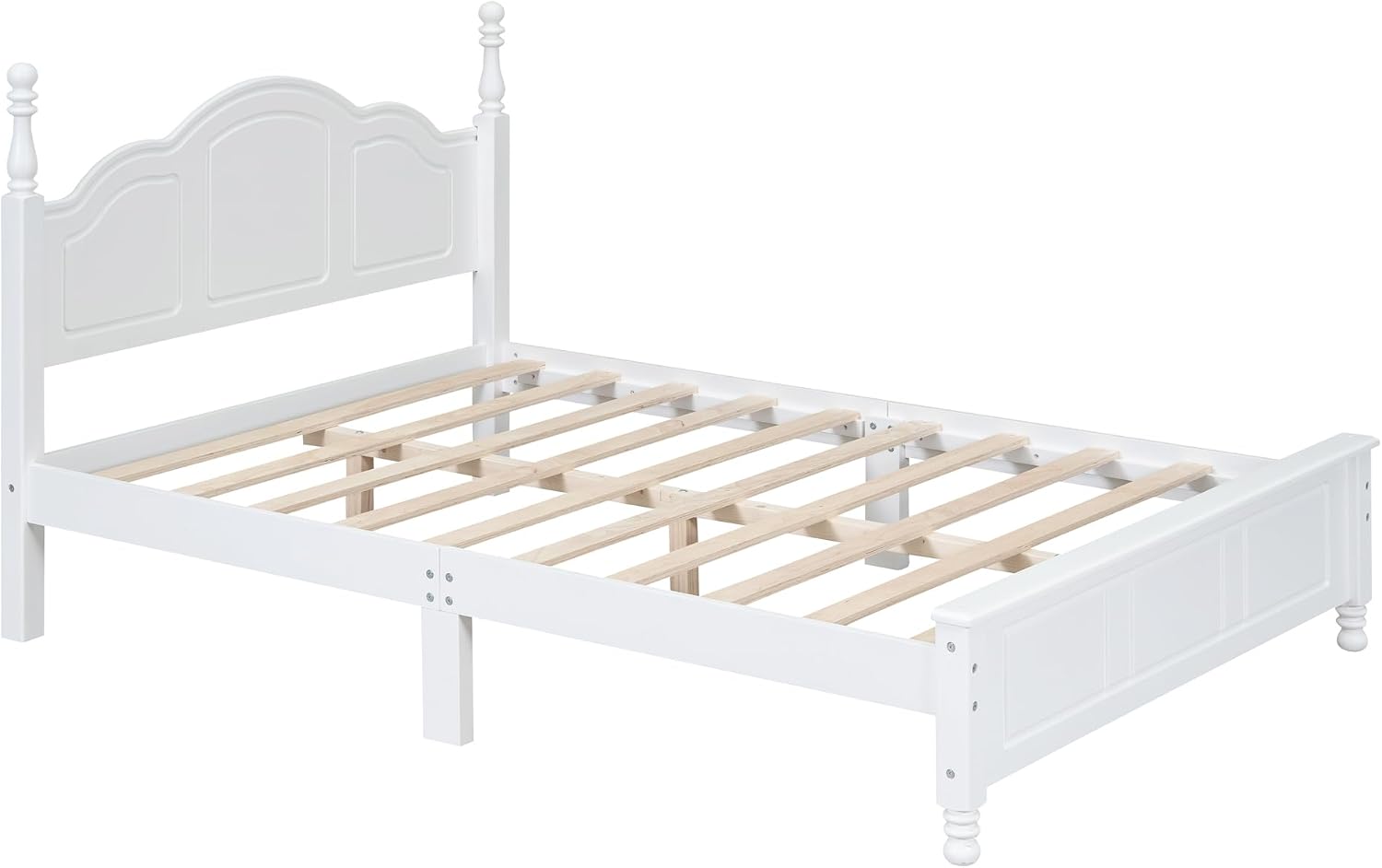 Flieks 3-Pieces Bedroom Sets,Full Size Wood Platform Bed Frame for Boys Girls Kids Adults Toddler and Two Nightstands-White