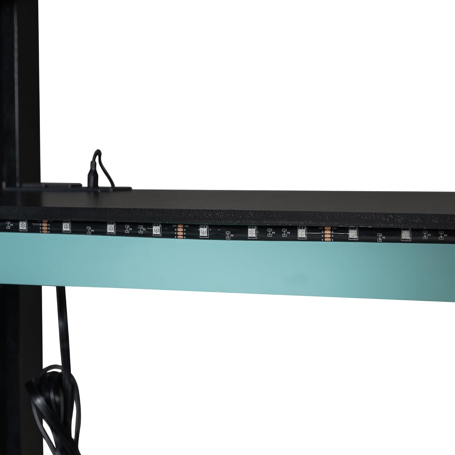 Ball & Cast Full Size Gaming Bed with Desk and Wardrobe,Wood Gamer Bed Frame w/Ample Storage Space & RGB Light,Full-Length Guardrails,USB Port,Ladder,Bedroom Furniture for Student Dorms,Cloud Blue