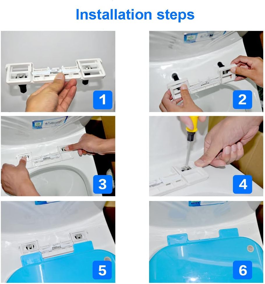 Toilet Seat Soft Close Toilet Seat Commercial Open Front Toilet Seat with Cover, Soft Close Toilet Seat Plastic Large Opening(Round)