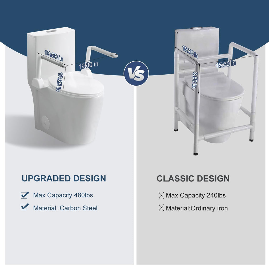 Elongated One Piece Toilet with Comfort Chair Seat ADA Height 17.3' and armrests, Modern Toilets for Bathroom, Powerful Dual Flush 1.1/1.6 GPF Compact Toilet, MAP 1000g, 12' Rough-In, Glossy White