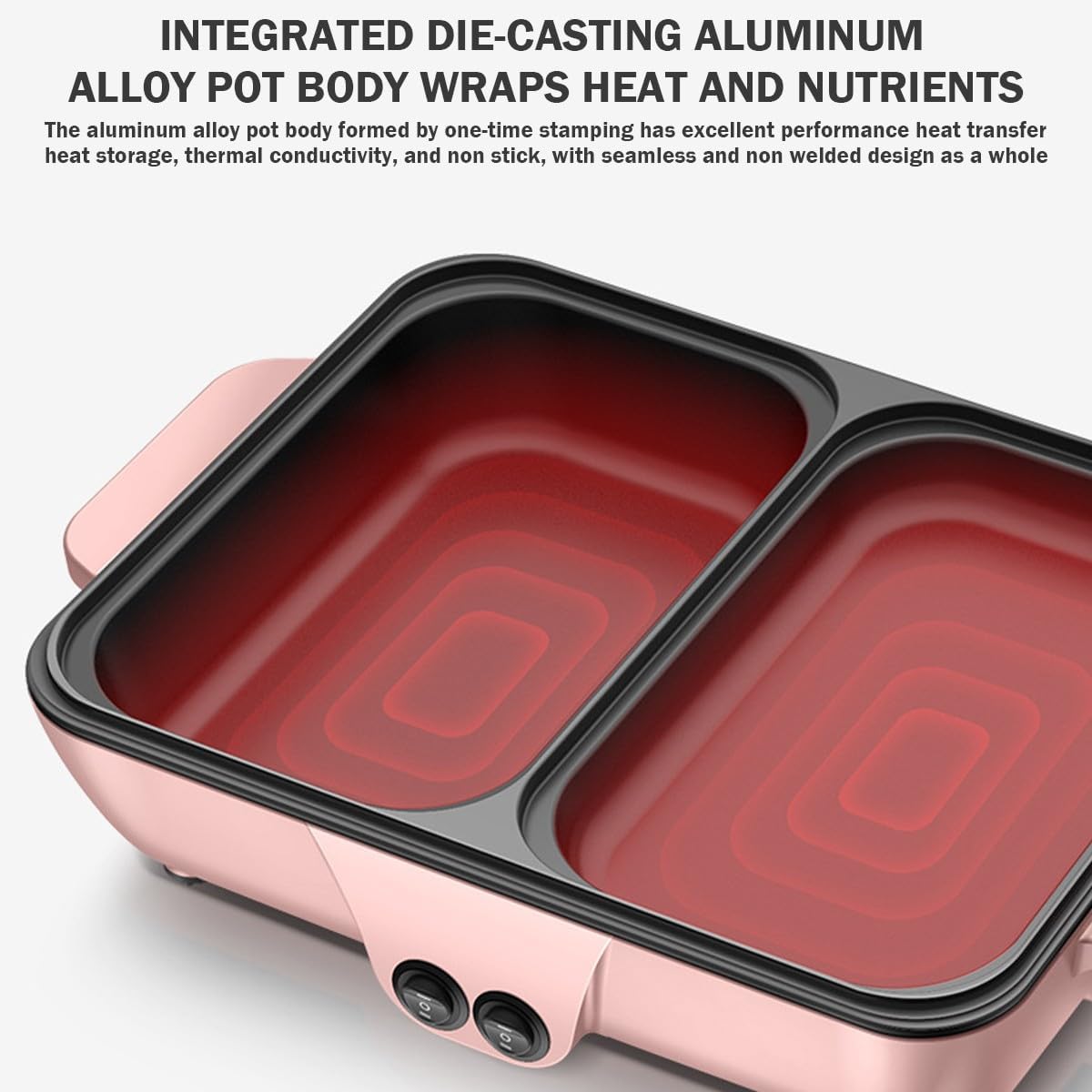 Electric Flat Top Grill, Electric Griddle, Flattop Grills Indoor Safely Washable, Suitable for Frying Grilling Stir Frying(Pink,34.5 * 22 * 8.5)