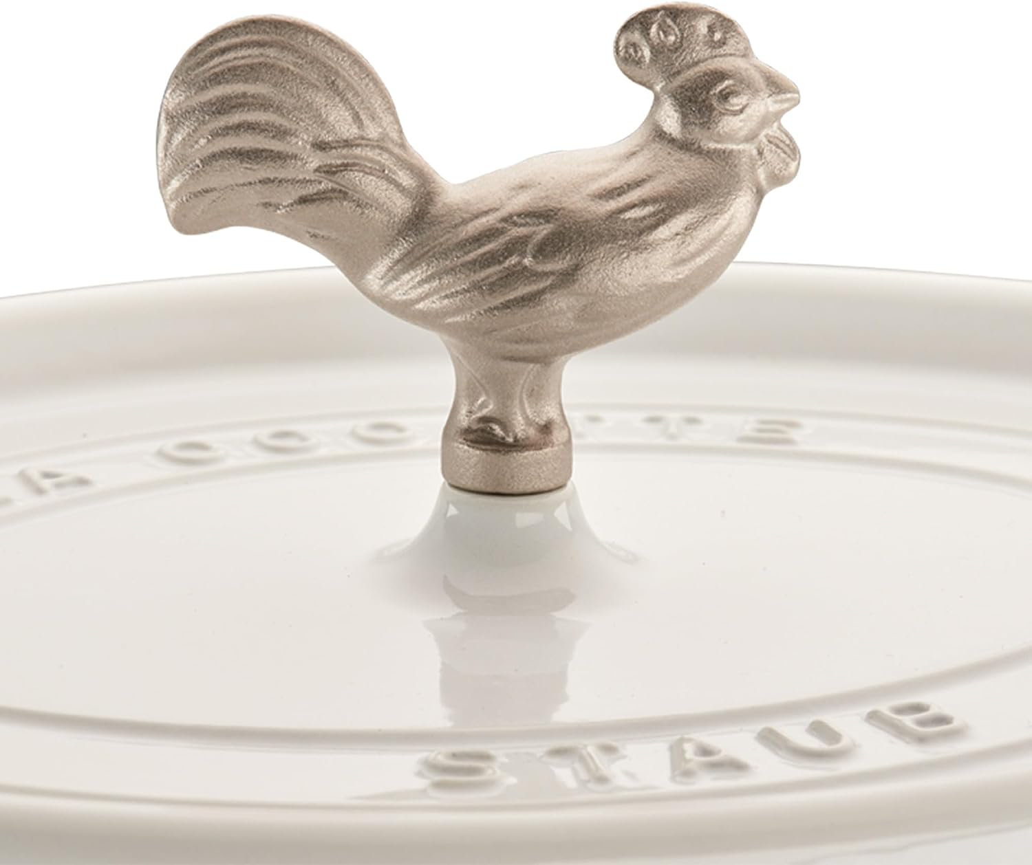Staub Cast Iron Coq au Vin Cocotte, Dutch Oven, 5.75-quart, serves 5-6, Made in France, White