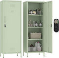 MIOCASA Metal Locker Storage Cabinet for Kids 59.06-inch Steel File Cabinet with Digital Lock & 3 Shelves for School, Bedroom, Home Office, Gym and Changing Room (Green)