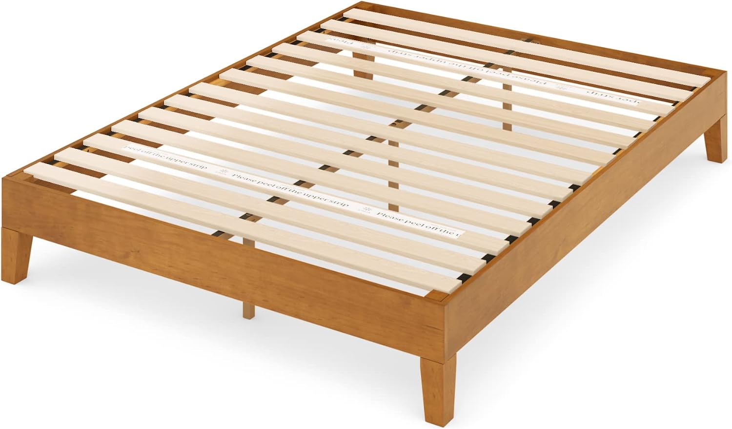 Zinus OLB-PWPBBO-12F 12 Inch Deluxe Wood Platform Bed / No Boxspring Needed / Wood Slat Support / Rustic Pine Finish, Full