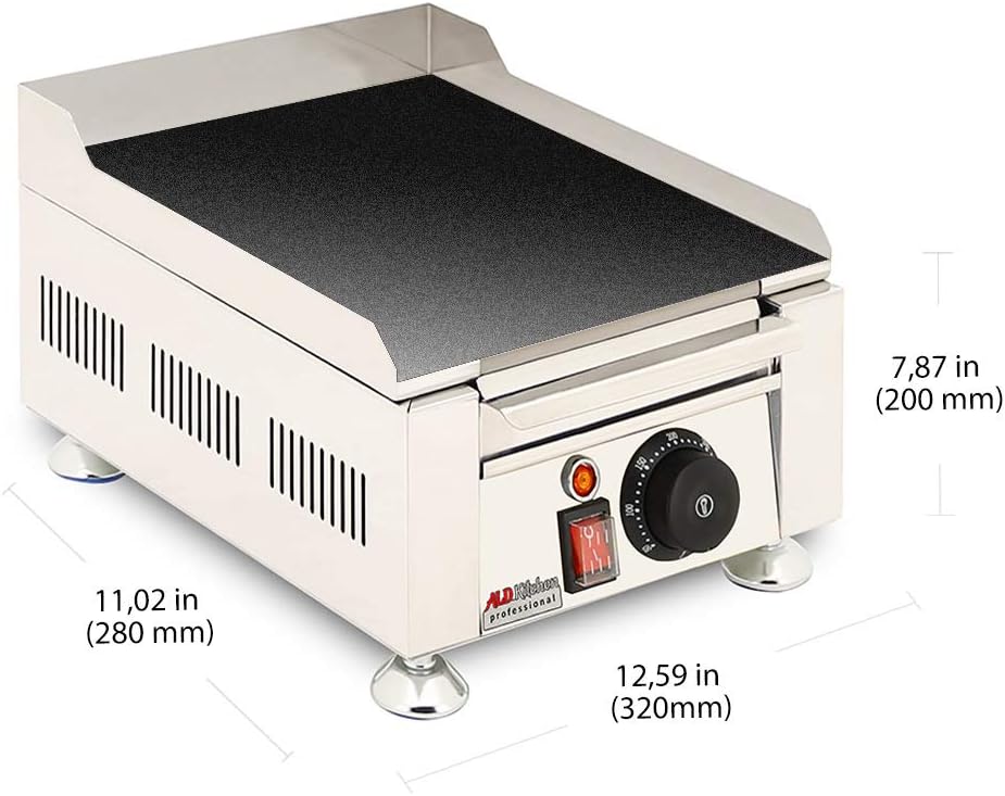 ALDKitchen Flat Top Griddle | Electric Griddle Grill (Small (Nonstick))