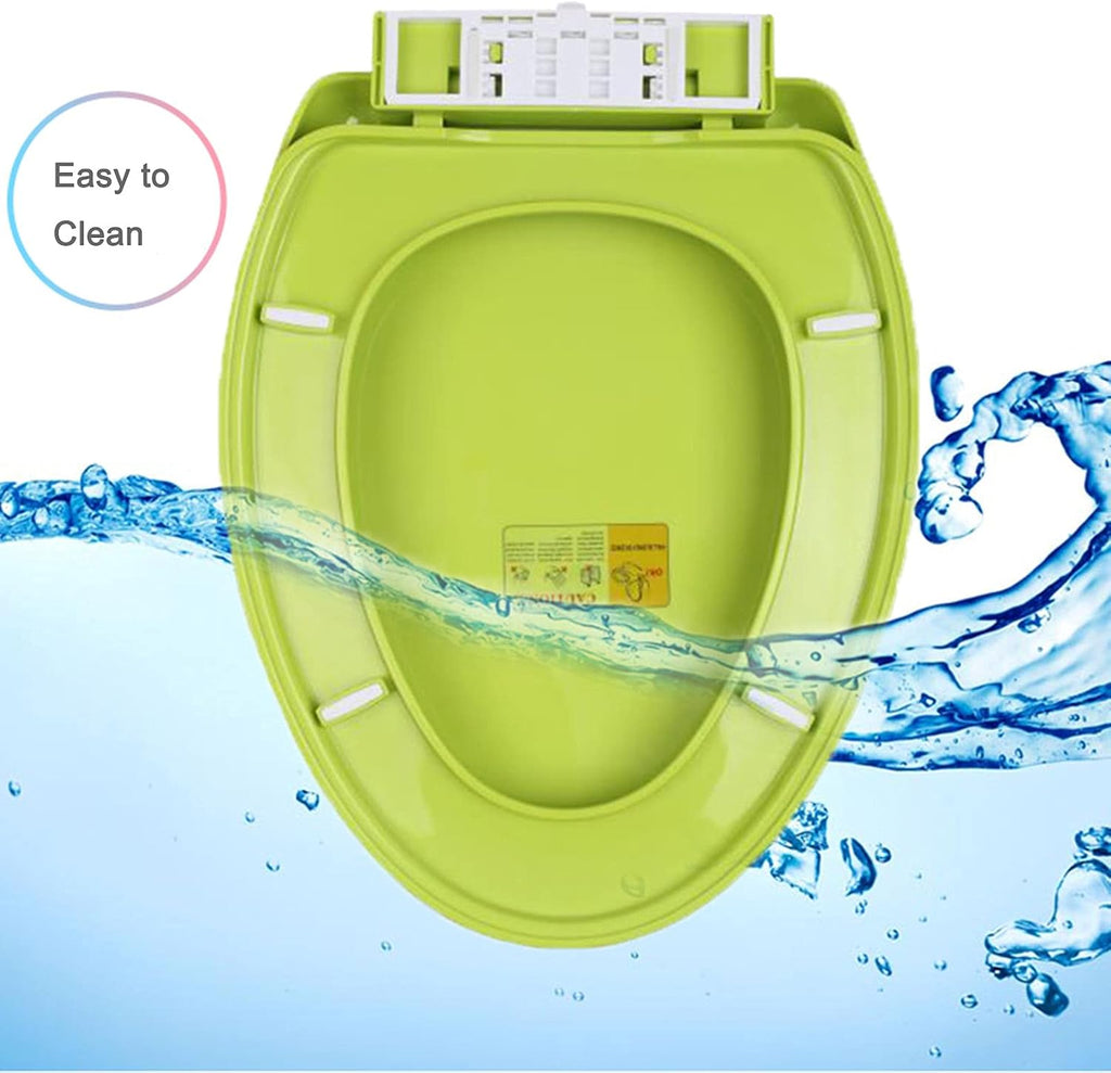 Soft Close Toilet Seats Toilet Seats, Round Non-Slip, with Quietly Close and Quick Release Hinges (Grün)