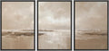 SIGNWIN Framed Canvas Print Wall Art Set Soft Coastal Landscape Neutral Beige Seascape Illustrations Modern Art Decorative Scenic Rustic for Living Room, Bedroom, Office - 24'x36'x3 Black