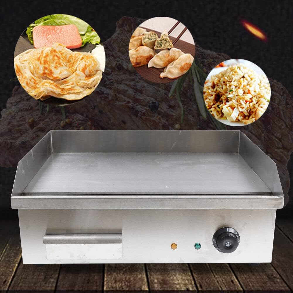 110V 3000W Electric Griddle Commercial,Flat Top Grill Countertop Griddle Hot Plate,Commercial Griddle Restaurant Kitchen for Snack Making in Commercial Places & Snack Bars & Cafes