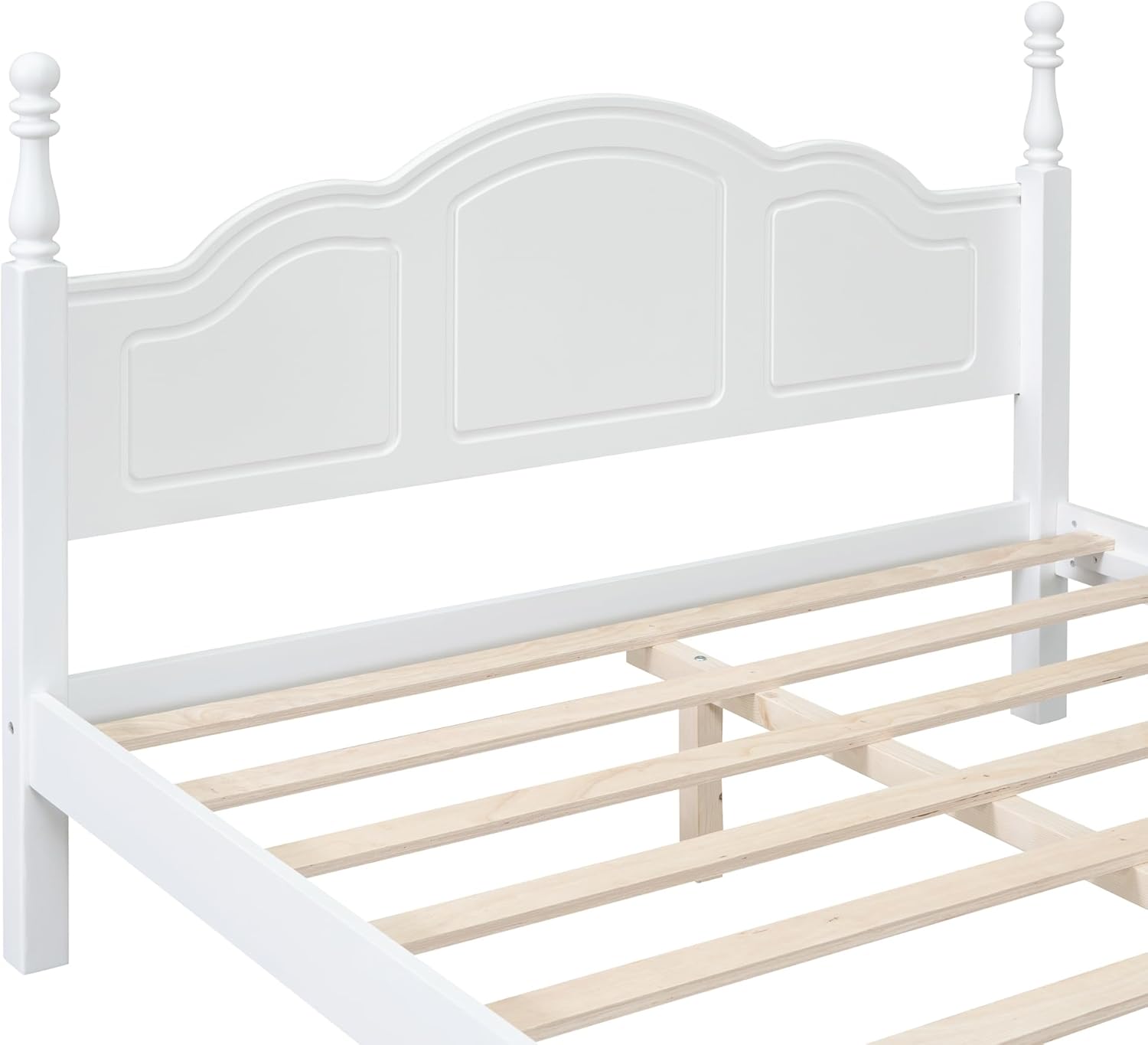 Flieks 3-Pieces Bedroom Sets,Queen Size Wood Platform Bed Frame for Boys Girls Kids Adults Toddler and Two Nightstands-White