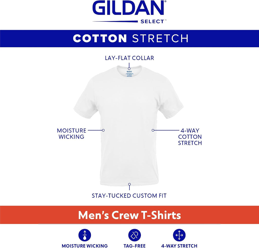 Gildan Men's Cotton Stretch T-Shirts, Multipack