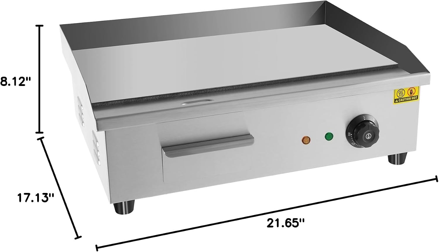 22' Commercial Electric Countertop Griddle Flat Top Grill Hot Plate BBQ 3000W Restaurant Tabletop Flat Top Grill Machine Adjustable Temperature Control