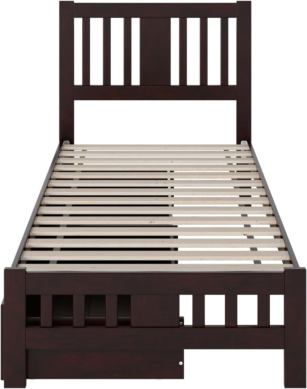 AFI, Tahoe Twin XL Platform Bed with Matching Footboard & Set of 2 Under-Bed Storage Drawers, Espresso