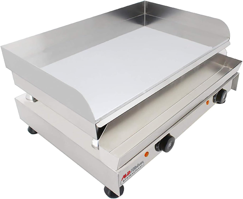 ALDKitchen Flat Top Griddle | Teppanyaki Grill | Single, Dual or Triple Thermostat | Commercial Use | 110V | No Plug (Medium)