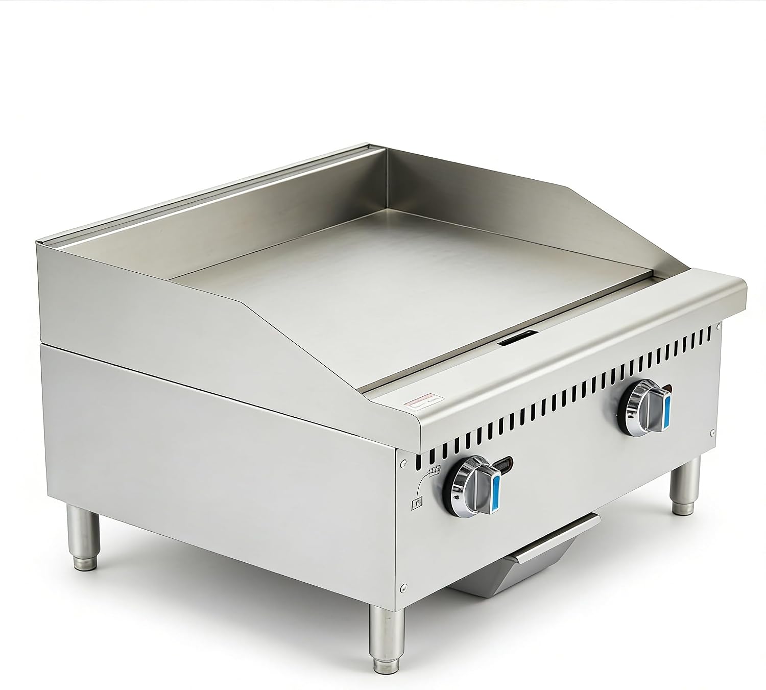 24''Commercial Countertop Gas Griddle,Countertop Griddle,Flat-Top Grill,Gas Hot Plate,Stainless Steel Grill,2x30,000BTU,2 Burners,Natural Gas Range with Propane Conversion Kit,Restaurants,Food Trucks