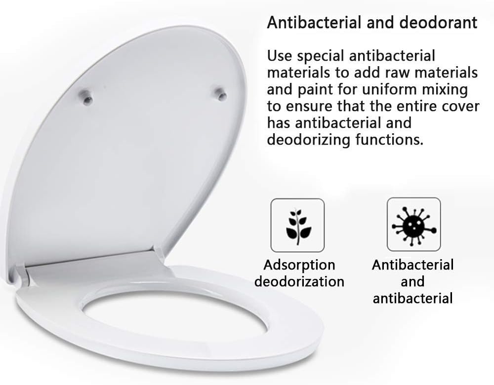 Toilet Seat Lid with Adjustable Hinge Home Bathroom Use Decor Round Commercial (Starfish)
