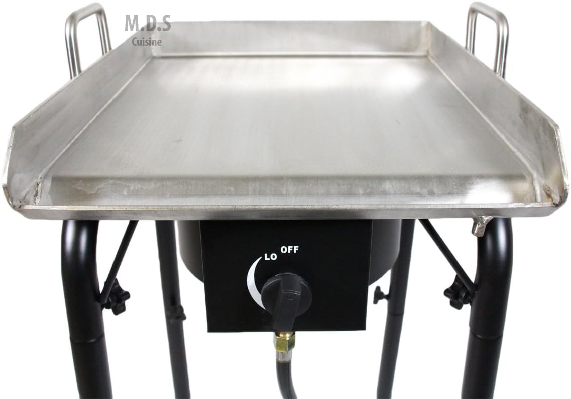 Stainless Steel Griddle 18'x16' Plancha with Heavy Duty Stand,BBQ Outdoors,Grill,Flat Top,Stove,High Pressure Burner,