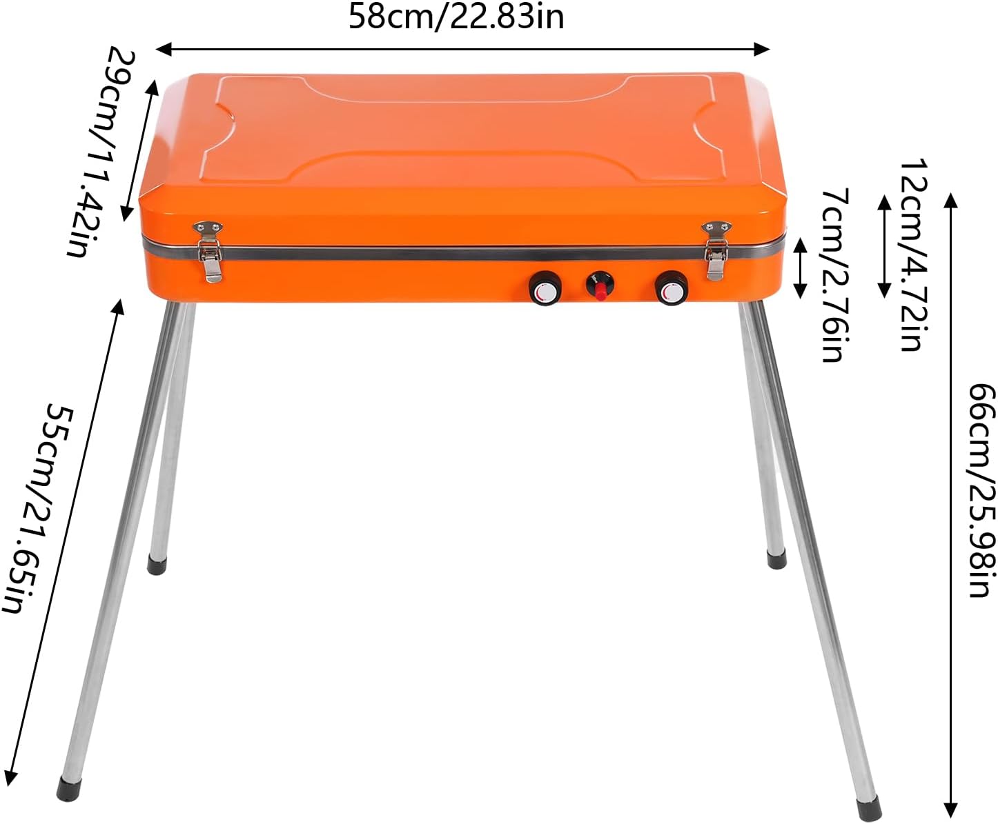 Portable Gas Grill 2-in-1 Small Propane Grill and Griddle Combo 5,860 BTU Burner Camping Grill Propane Portable Gas Grills for Outdoor Cooking, Camping, BBQ, Tailgating