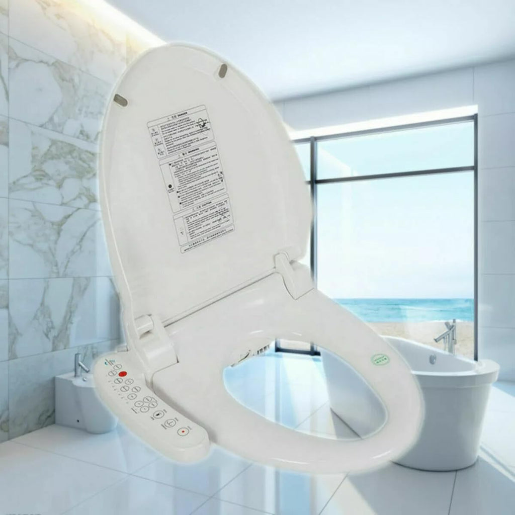 Smart Bidet Heated Toilet Seat Electronic Heated Elongated Toilet Seat Replacement with Warm Air Dryer Temperature Control Wash Function（1300W)