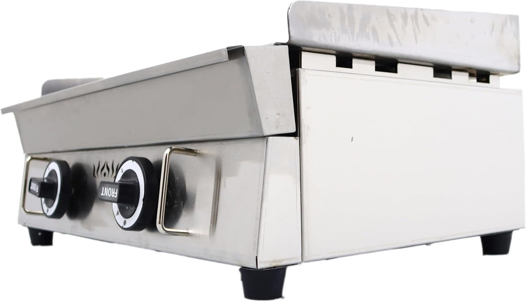 Commercial Stainless Steel LPG Gas Griddle Grill, 21.3' x 13.4' Flat Top Countertop Griddle for Steak, Pancakes & Teppanyaki, 2800Pa, Home & Outdoor Use
