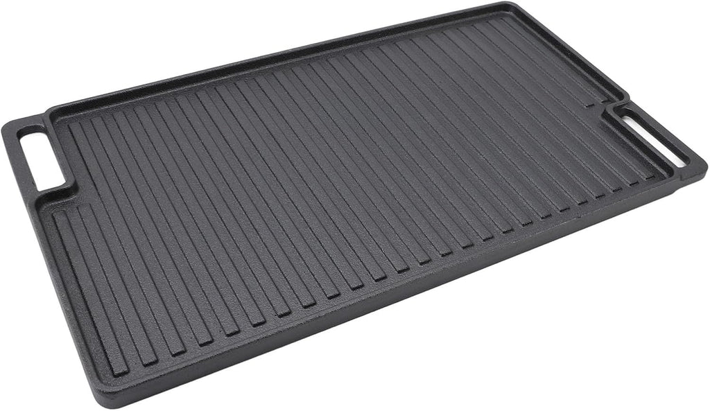 Cast Iron Reversible Grill Griddle, Non Stick Flat Top with Handles for Oven, Stovetop, and Grill