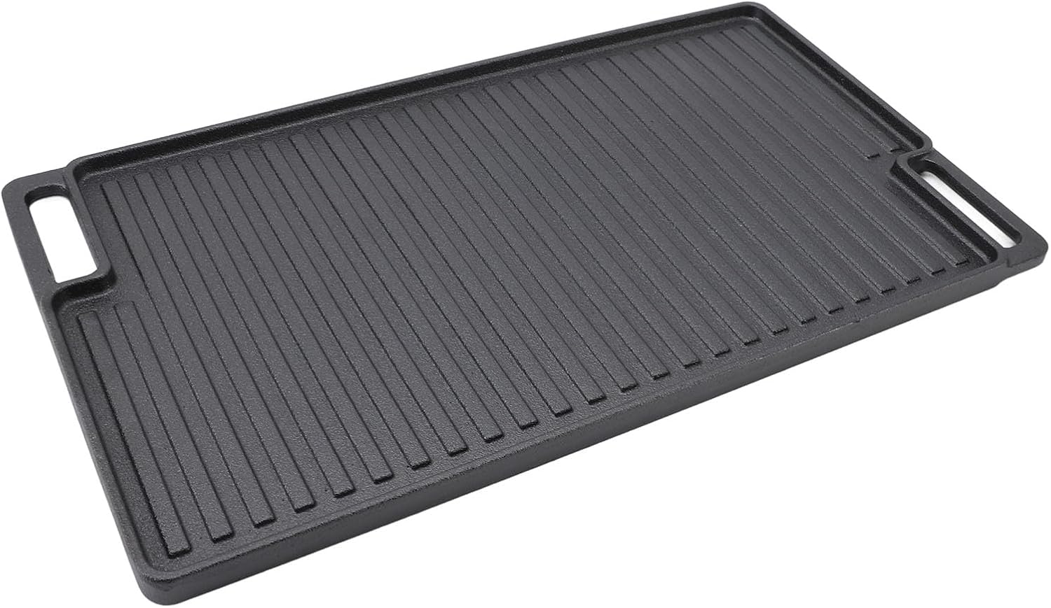 Cast Iron Reversible Grill Griddle, Non Stick Flat Top with Handles for Oven, Stovetop, and Grill