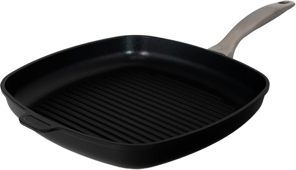 Swiss Diamond Nonstick Hybrid Ceramic and Diamond-Infused Square Grill Pan Dou Ceramic, Dishwasher & Oven Safe Up To 500 °F, 11 x 11-Inches