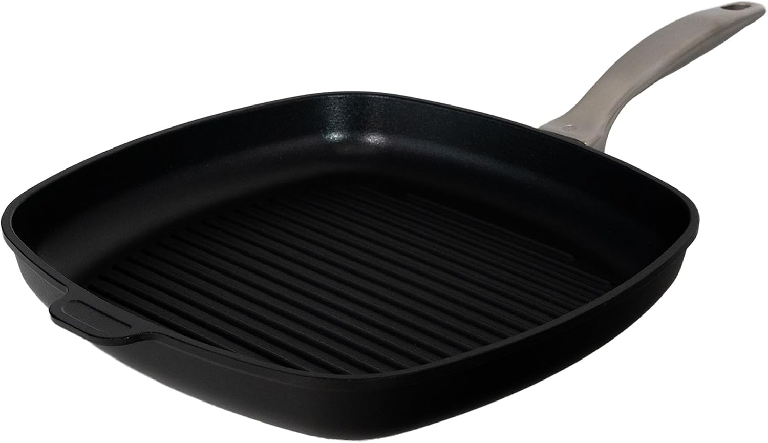 Swiss Diamond Nonstick Hybrid Ceramic and Diamond-Infused Square Grill Pan Dou Ceramic, Dishwasher & Oven Safe Up To 500 °F, 11 x 11-Inches