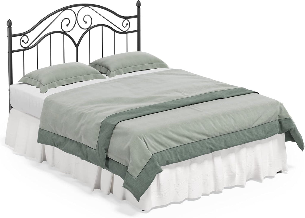 Elephance Full Size Metal Bed Frame with Vintage Headboard,11 Inches Storage Space Platform Bed No Box Spring Needed Easy Assembly,Black