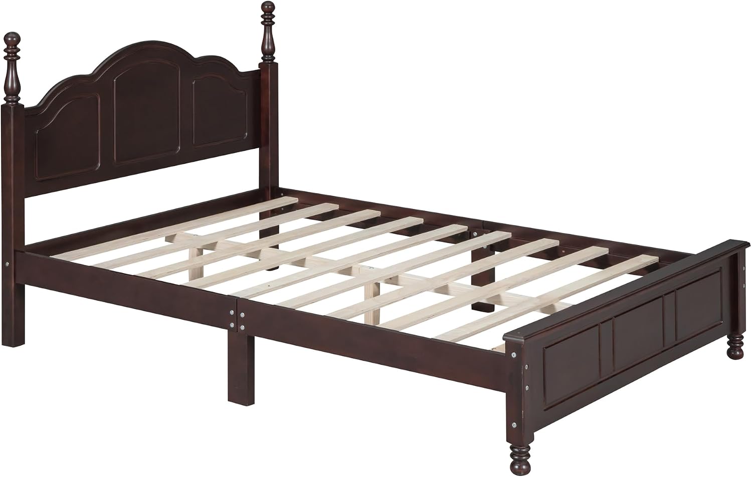 Harper & Bright Designs 3-Pieces Bedroom Sets,Full Size Wood Platform Bed Frame for Boys Girls Kids Adults Toddler and Two Nightstands-Dark Walnut