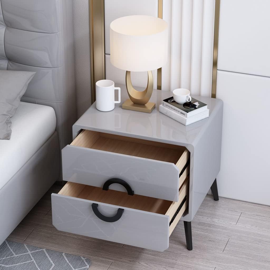 Modern Nightstand Bedside Table Modern Minimalist Paint Complete Storage Side Table Bedroom White Bedside Locker Suitable for Family Living Room End Side Table (Color : Brass)