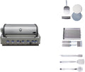 Mont Alpi MABi805-TOOLKIT 44-inch 6 Burner 87000 BTU Stainless Steel Built-in BBQ Gas Grill + Universal Flat Top Griddle Kit and Pizza Converter + Barbecue 3 Piece Tool Kit with Cleaning Brush
