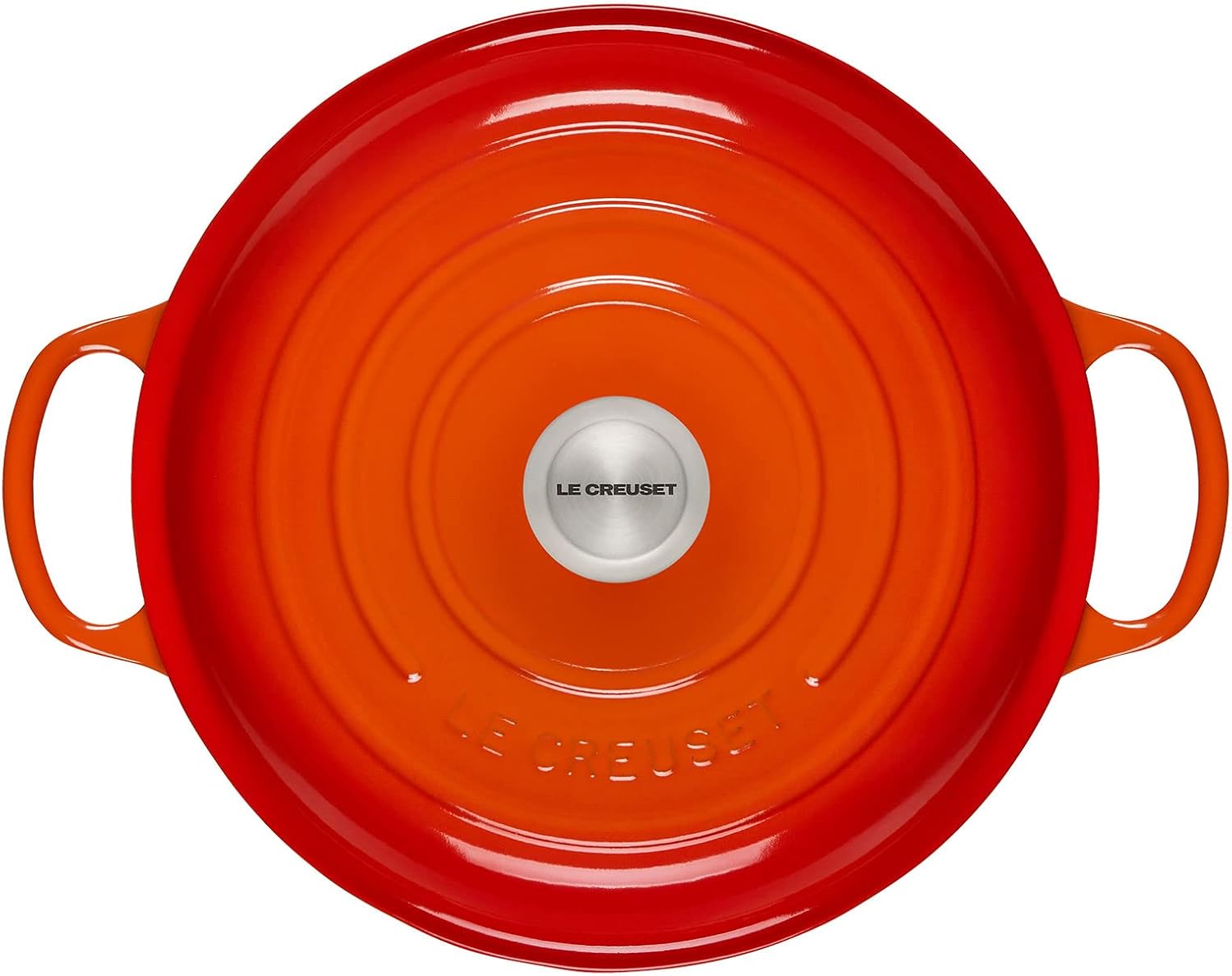 Le Creuset 3 1/2 qt. Signature Cast Iron Braiser Bundle with Magnetic Wooden Trivet - Flame