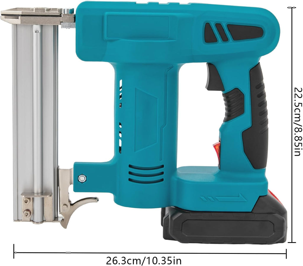 Nail Gun Battery Powered,2-in-1 Staple Gun,21V 100W Battery Powered Staple Gun, Nail Gun for Home Improvement, Woodworking（Blue）