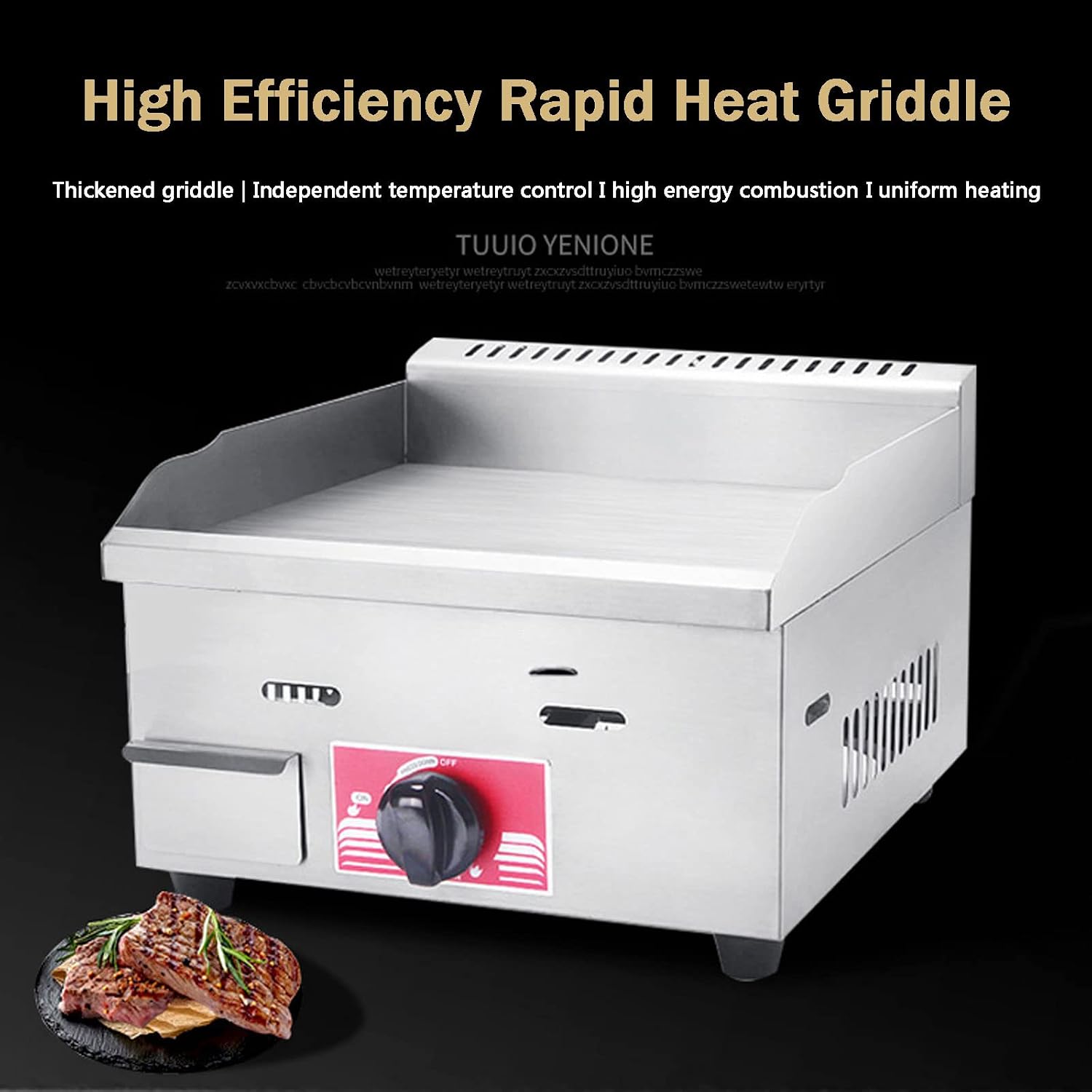 Commercial Griddle, Commercial Propane Gas Electric Countertop Griddle Stainless Steel Flat Top Grill Hot Plate BBQ, Heavy Duty Flat Top Countertop Restaurant Griddl