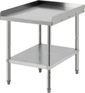 Equipment Grill Stand Table 24x30x30 Inch Stainless Steel NSF Certified 400 Lbs Capacity with Adjustable Legs, 2' Edge Baffle, for Hotel, Home, Commercial Restaurant Kitchen