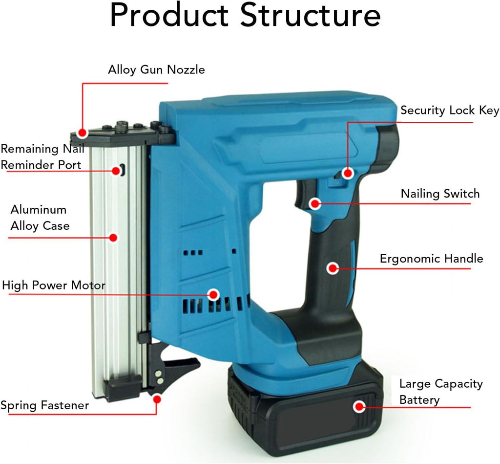 Electric Brad Nailer Strong Impact Force for Home and Woodworking