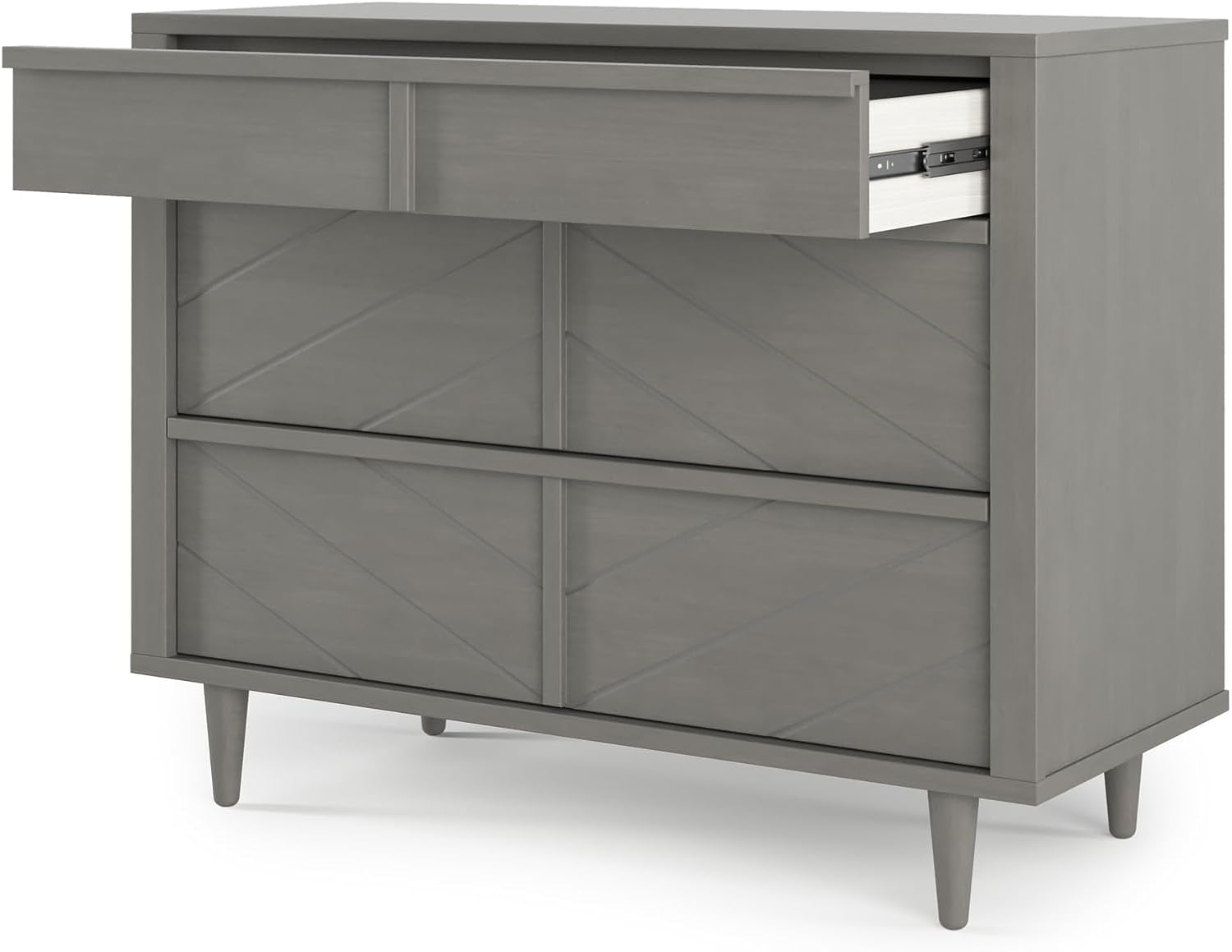 Child Craft Surrey Hill Design 4-in-1 Convertible Baby Crib Nursery Furniture Set, Baby Bed and 3 Drawer Dresser, for Babies, Toddlers and Kids Bedroom (2 Piece - Lunar Gray)
