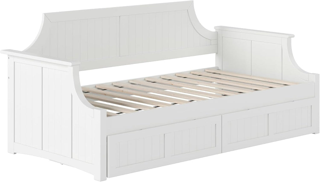 AFI Cambridge Twin Wood Daybed with Set of 2 Drawers in White