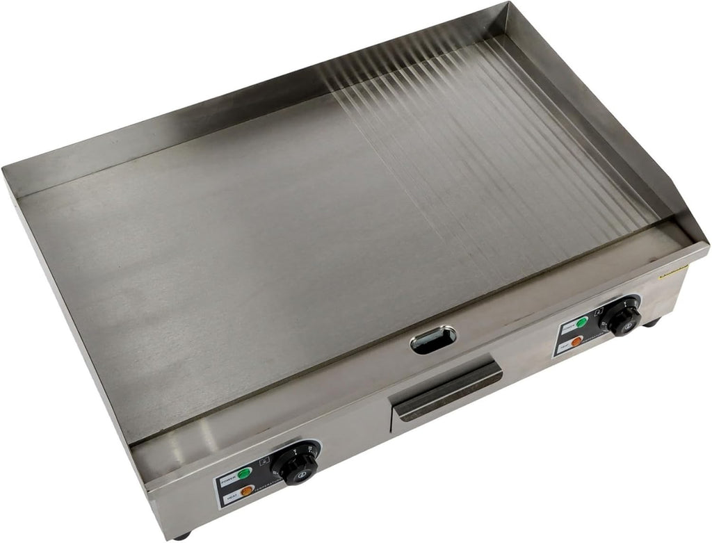 kimllier Commercial Electric Griddle 3000W Countertop Half Flat Top Grill 30 Inch for Restaurants, Shops and Snack Shops