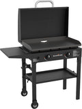 Blackstone Flat Top Gas Grill Griddle 2 Burner Propane Fuelled Rear Grease Management System with hood, Hood, Powder Coated Black, 1517