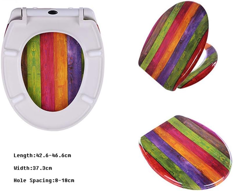 Soft Toilet Seat,Wide Choice of Beautiful Toilet Seats Easy Cleaningtoilet Lid Fit All Standard Round Toilet No Slam (D Top)