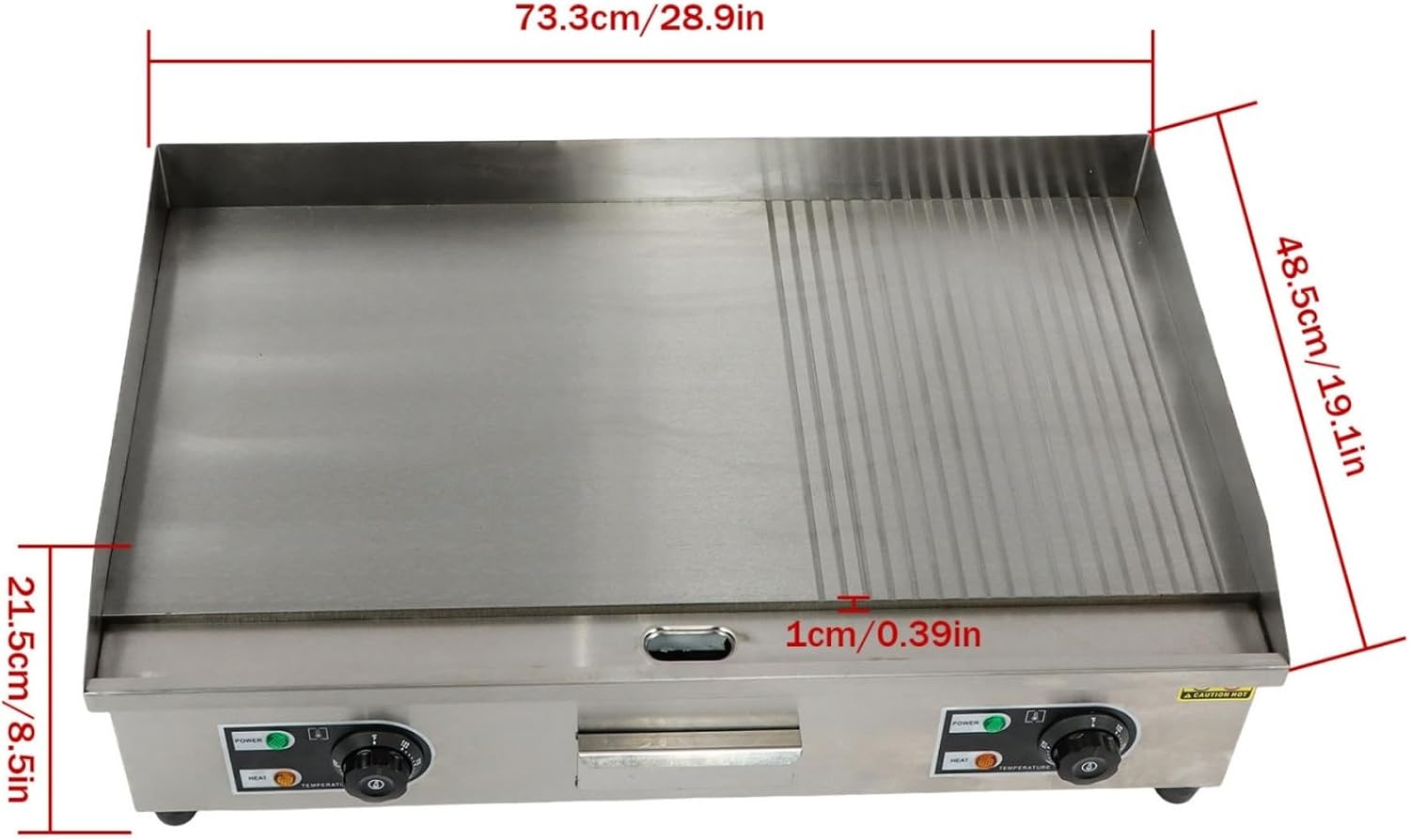 kimllier Commercial Electric Griddle 3000W Countertop Half Flat Top Grill 30 Inch for Restaurants, Shops and Snack Shops