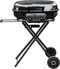Flintex 2-Burner Portable Propane Gas Grill, Foldable 2-in-1 Camping Propane Grill with Porcelain-Enameled Griddle & Grill Grate for Outdoor Camping Picnics Backyard Cooking, Black