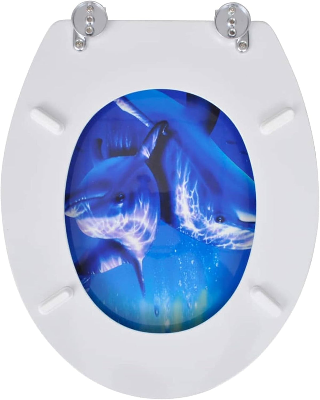 Toilet Seats with Lids 2 pcs MDF Dolphin Toilet & Bidet Seats
