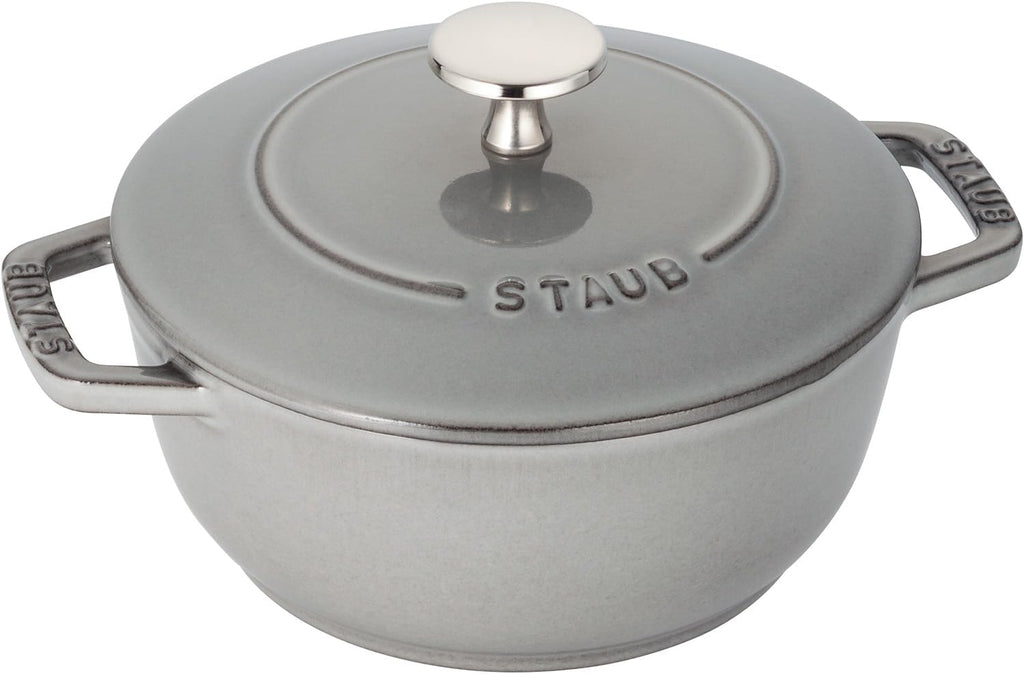 staub Wa-NABE 40501-002 Wanabe Gray S 6.3 inches (16 cm) Two-Handed Casting, Enameled Pot, Rice, Induction Compatible, Japanese Authentic Product