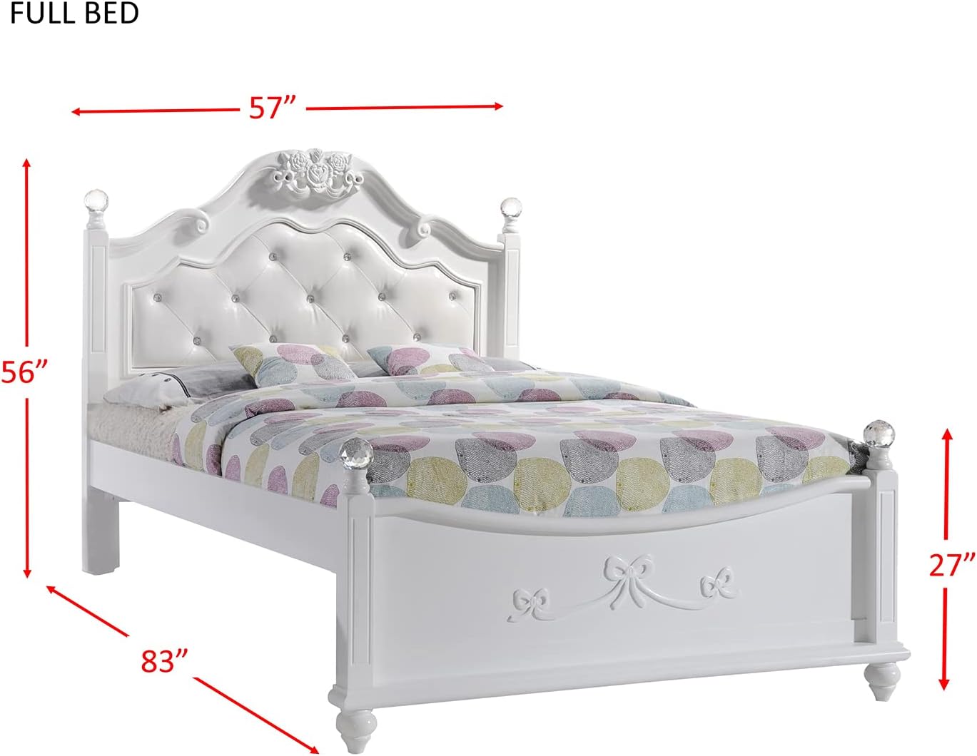 Picket House Furnishings Annie 4 Piece Full Bedroom Set in White