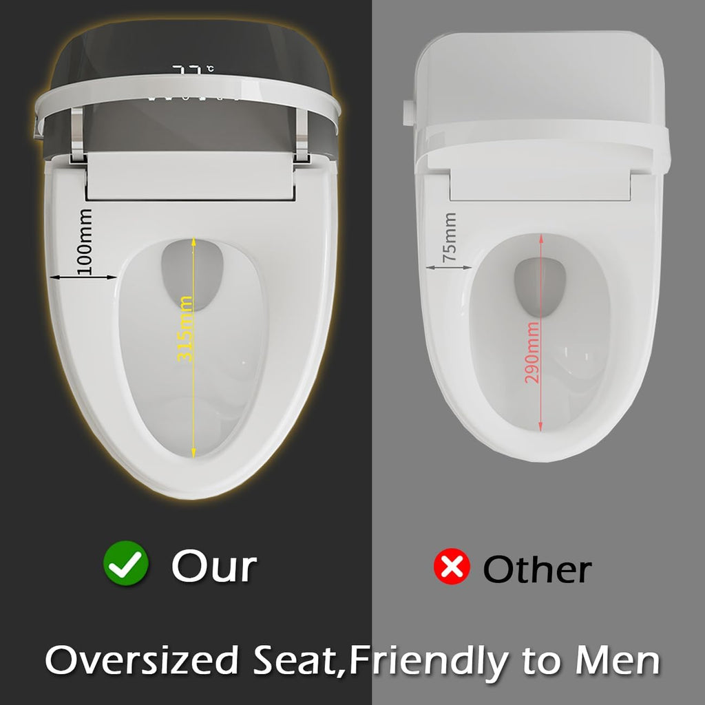 Smart Toilet with Bidet Built in,Bidet Toilet with Elongated Heated Seat,Foot Sensor,Auto Flush,Sprayer and Dryer,Remote Control,One Piece Tankless Toilets for Bathroom(ST619-WBTS)