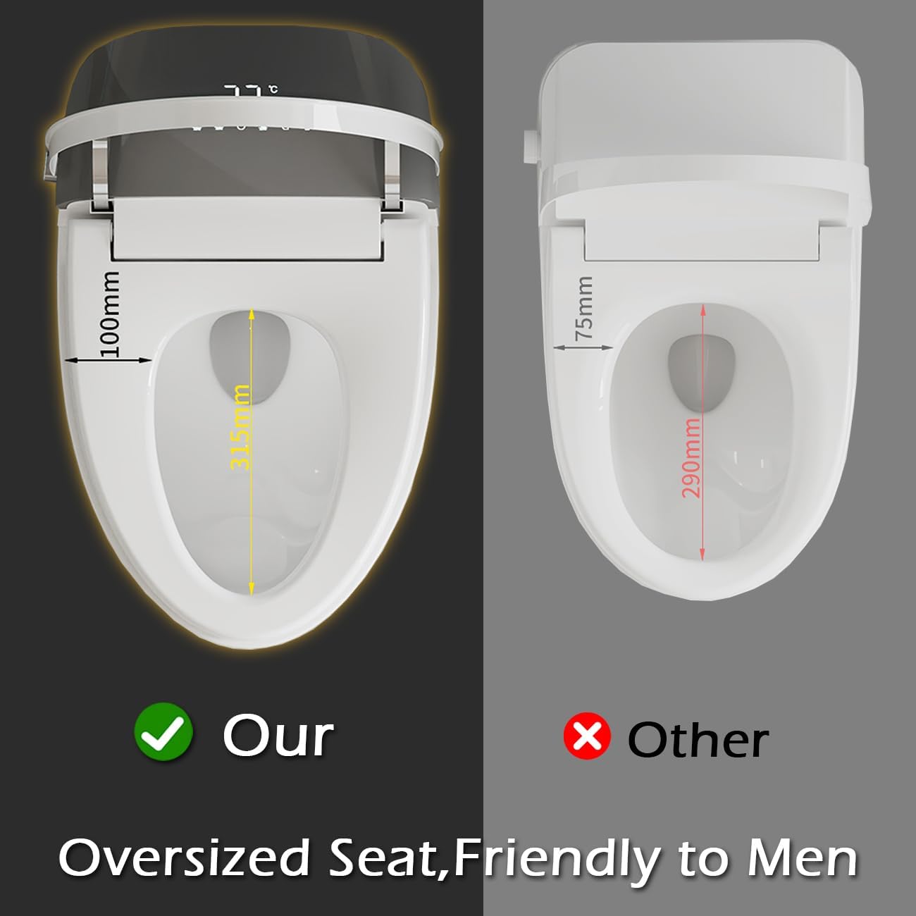 Smart Toilet with Bidet Built in,Bidet Toilet with Elongated Heated Seat,Foot Sensor,Auto Flush,Sprayer and Dryer,Remote Control,One Piece Tankless Toilets for Bathroom(ST619-WBTS)