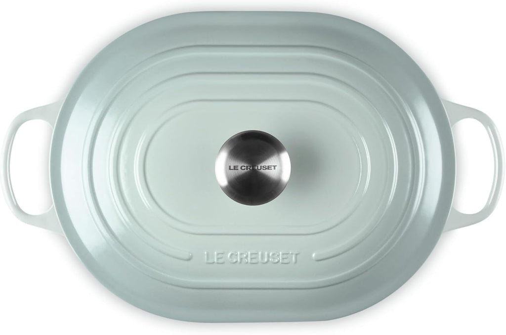 Le Creuset Enameled Cast Iron Signature Oval Casserole with Lid, 3.75 qt., Sea Salt